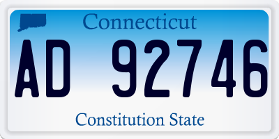 CT license plate AD92746