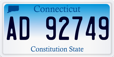 CT license plate AD92749