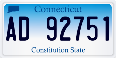 CT license plate AD92751