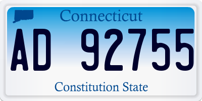 CT license plate AD92755