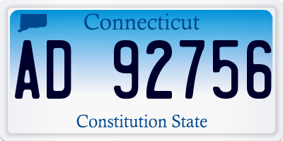 CT license plate AD92756