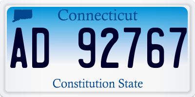 CT license plate AD92767
