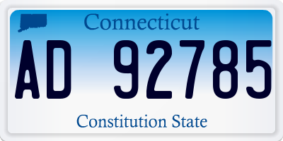 CT license plate AD92785