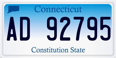 CT license plate AD92795