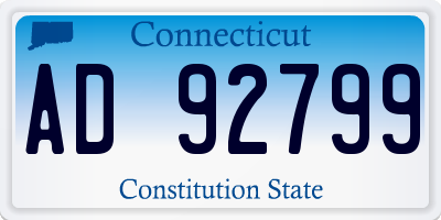 CT license plate AD92799