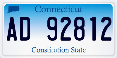CT license plate AD92812