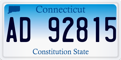 CT license plate AD92815