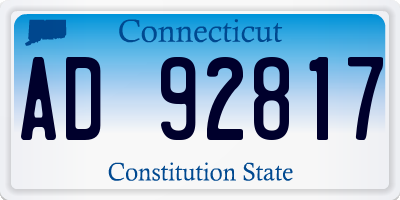 CT license plate AD92817