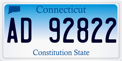 CT license plate AD92822