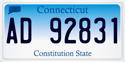 CT license plate AD92831