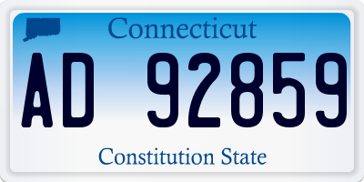 CT license plate AD92859