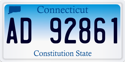 CT license plate AD92861
