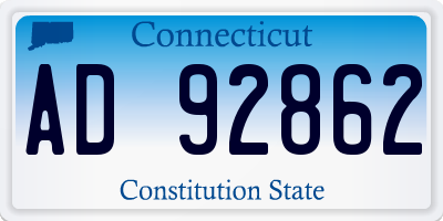 CT license plate AD92862