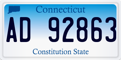 CT license plate AD92863