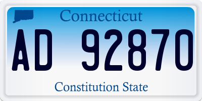 CT license plate AD92870