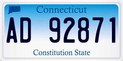 CT license plate AD92871