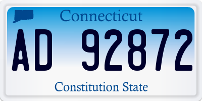 CT license plate AD92872