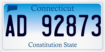 CT license plate AD92873