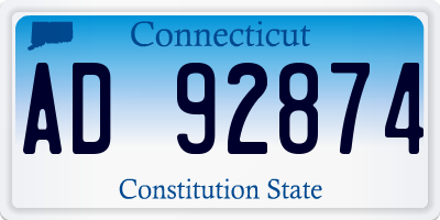 CT license plate AD92874
