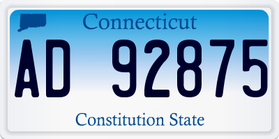 CT license plate AD92875