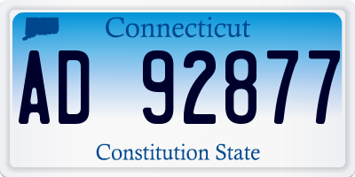 CT license plate AD92877