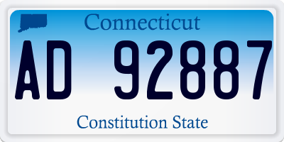 CT license plate AD92887