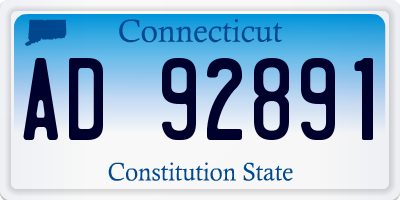 CT license plate AD92891