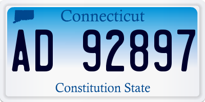 CT license plate AD92897