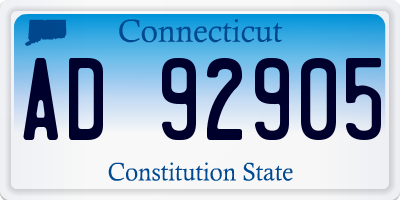CT license plate AD92905
