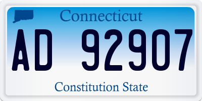 CT license plate AD92907