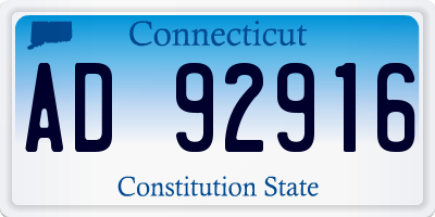 CT license plate AD92916