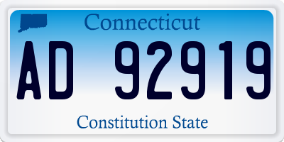 CT license plate AD92919