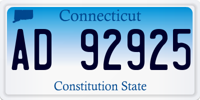 CT license plate AD92925