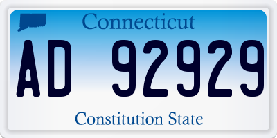 CT license plate AD92929