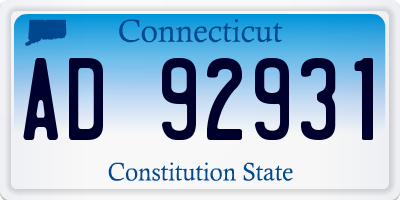 CT license plate AD92931