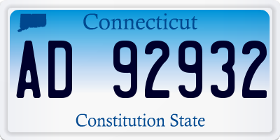 CT license plate AD92932