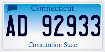 CT license plate AD92933