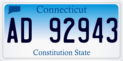 CT license plate AD92943