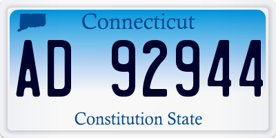 CT license plate AD92944