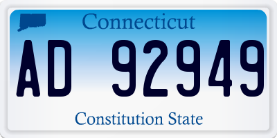 CT license plate AD92949