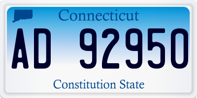 CT license plate AD92950