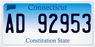 CT license plate AD92953