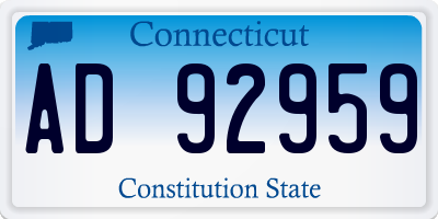 CT license plate AD92959