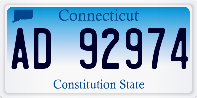 CT license plate AD92974