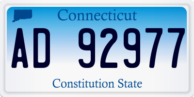 CT license plate AD92977