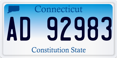 CT license plate AD92983