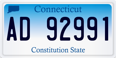 CT license plate AD92991