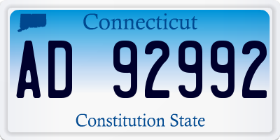 CT license plate AD92992
