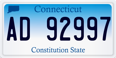 CT license plate AD92997