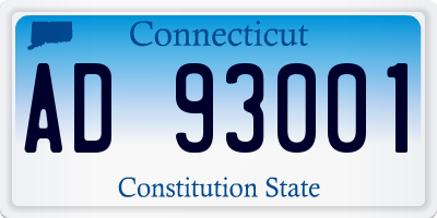 CT license plate AD93001